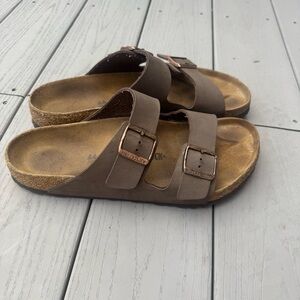 SOLD: Birkenstock  Men Dark Brown Leather Sandals